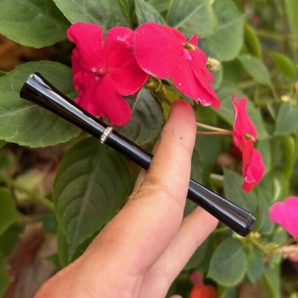 BLACK LUCITE Austria Rhinestone CIGARETTE HOLDER - Picture 1 of 7